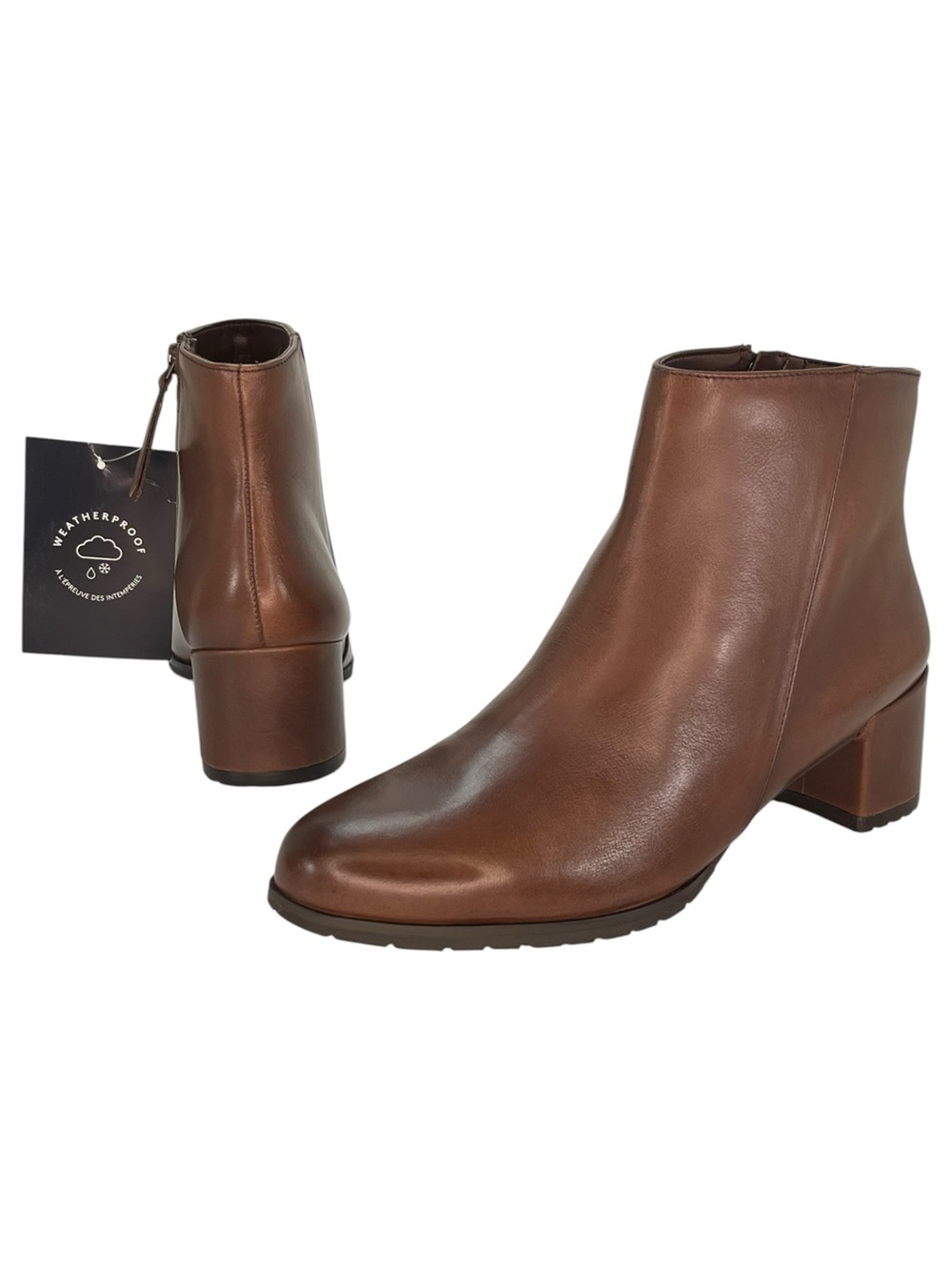 Naturalizer Joy Brown Leather Weatherproof Womens Ankle Boots Size 9.5M - Picture 10 of 13
